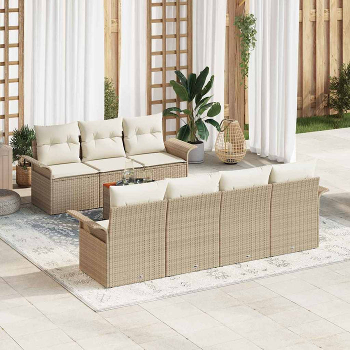 Set de canapele pentru grădină 8 pcs Bej, crem 55 x 55 x 37 cm - WALTI WALTI