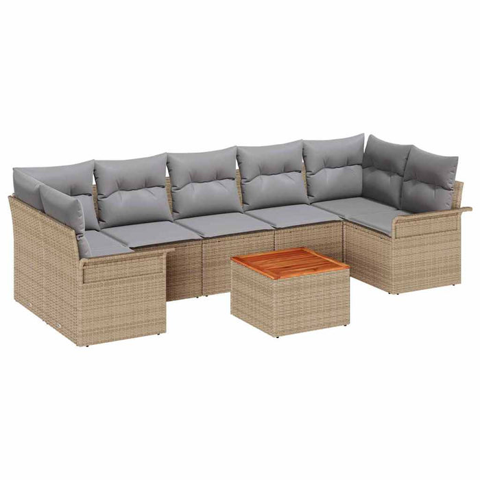 Set de canapele pentru grădină cu pernă 8 pcs Bej, Gri deschis - WALTI WALTI