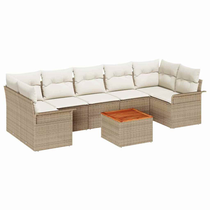 Set de canapele pentru grădină 8 pcs Bej și crem poliratan - WALTI WALTI