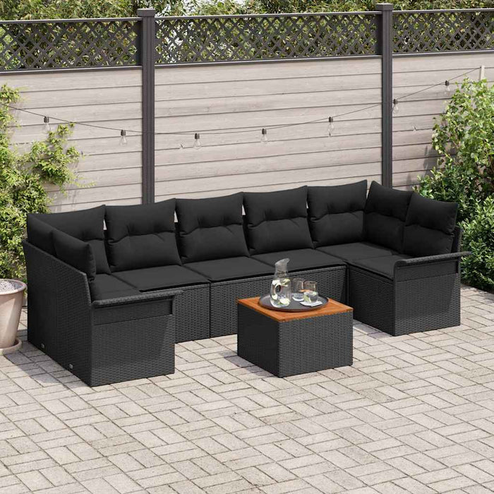 Set de canapele pentru grădină 8 pcs Negru 55 x 55 x 37 cm - WALTI WALTI