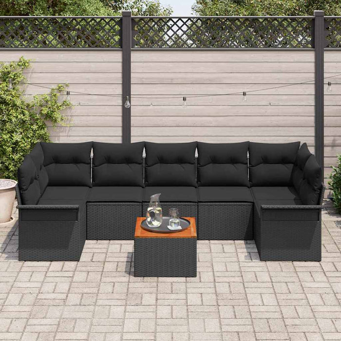 Set de canapele pentru grădină 8 pcs Negru 55 x 55 x 37 cm - WALTI WALTI