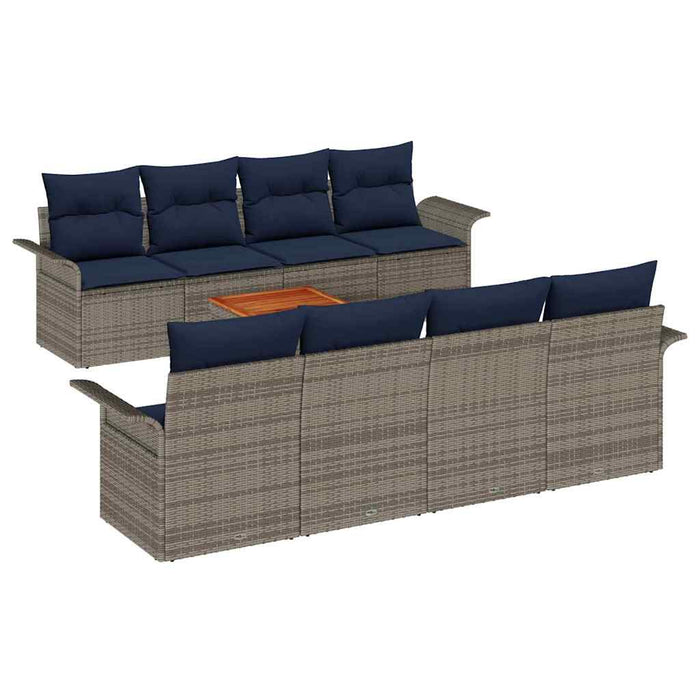 Set de canapele pentru grădină 9 pcs Gri și albastru marin - WALTI WALTI