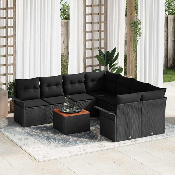 Set de canapele pentru grădină 9 pcs Negru 55 x 55 x 37 cm - WALTI WALTI