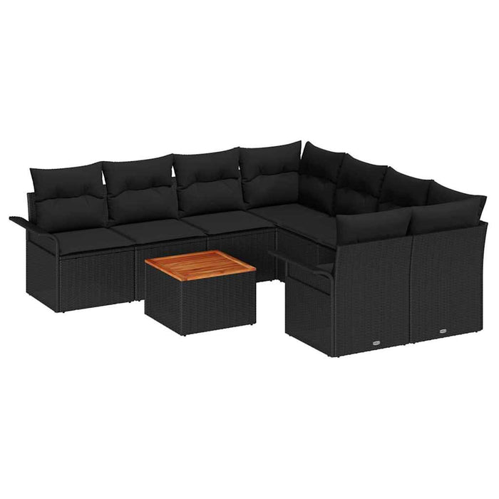 Set de canapele pentru grădină 9 pcs Negru 55 x 55 x 37 cm - WALTI WALTI