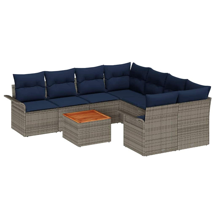 Set de canapele pentru grădină 9 pcs Gri și albastru marin - WALTI WALTI