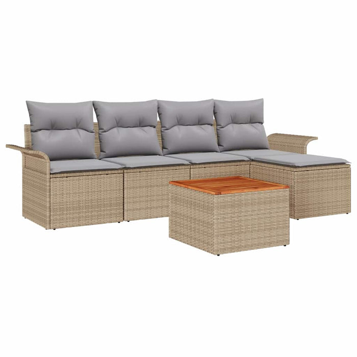 Set de canapele pentru grădină cu pernă 6 pcs Bej, Gri deschis - WALTI WALTI