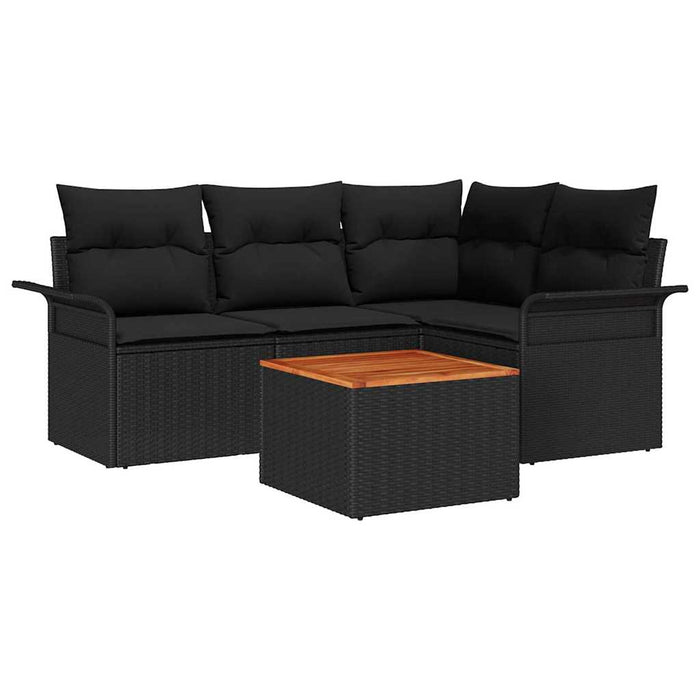 Set de canapele pentru grădină 5 pcs Negru 55 x 55 x 37 cm - WALTI WALTI