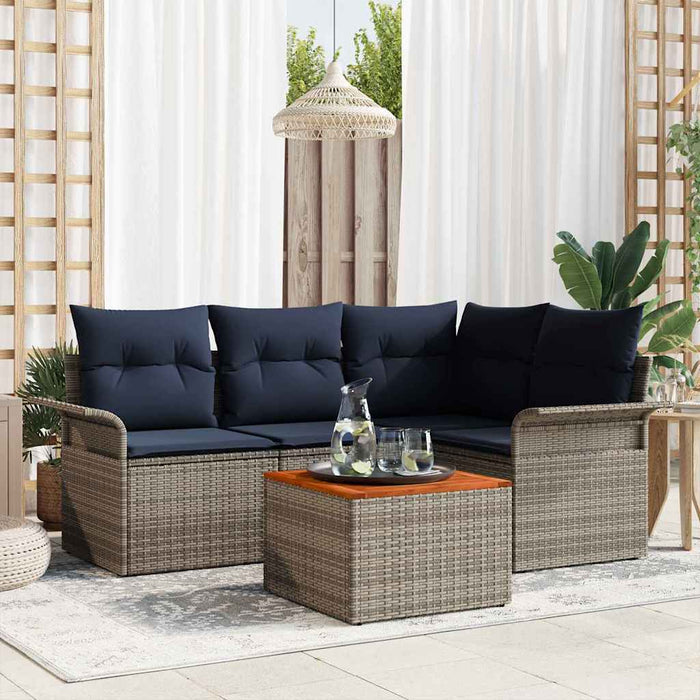 Set de canapele pentru grădină 5 pcs Gri și albastru marin - WALTI WALTI