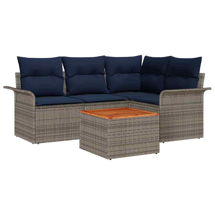 Set de canapele pentru grădină 5 pcs Gri și albastru marin - WALTI WALTI
