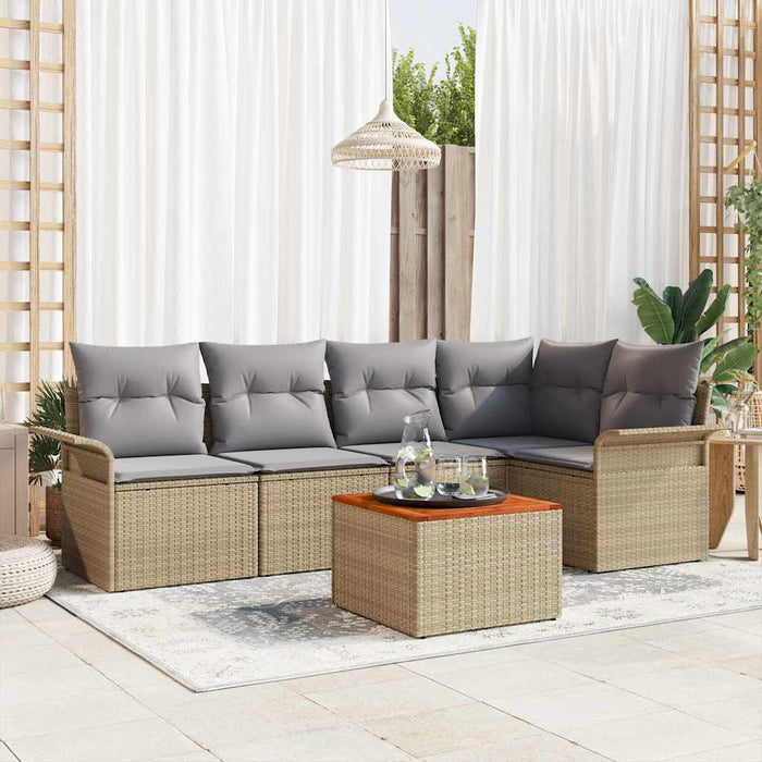 Set de canapele pentru grădină 6 pcs Beige și gri deschis - WALTI WALTI