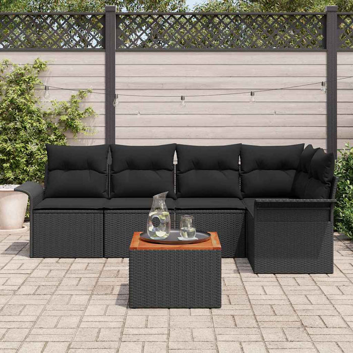 Set de canapele pentru grădină 6 pcs Negru 55 x 55 x 37 cm - WALTI WALTI
