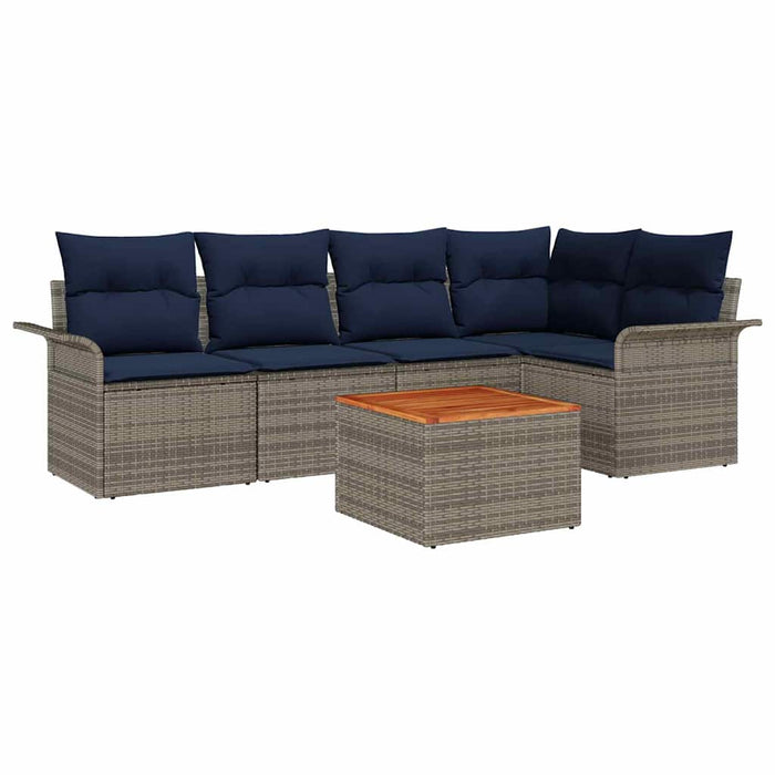Set de canapele pentru grădină 6 pcs Gri și albastru marin - WALTI WALTI