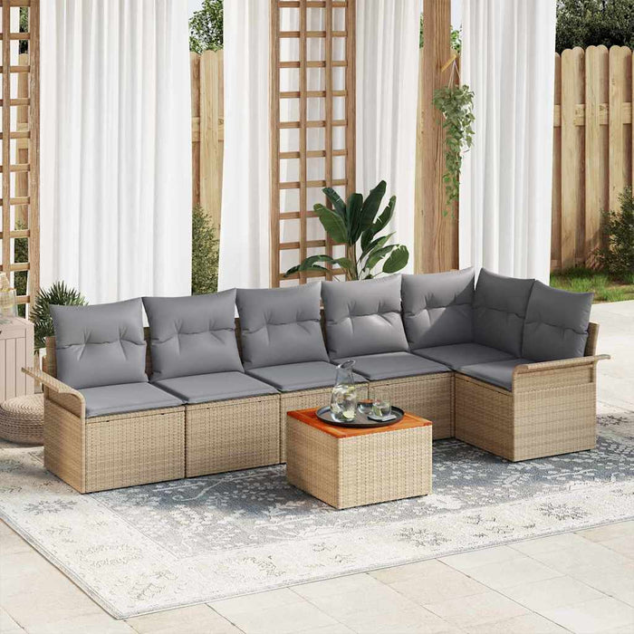 Set de canapele pentru grădină 7 pcs Beige și gri deschis - WALTI WALTI