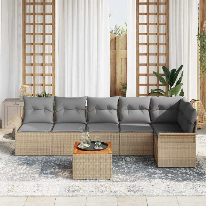 Set de canapele pentru grădină 7 pcs Beige și gri deschis - WALTI WALTI