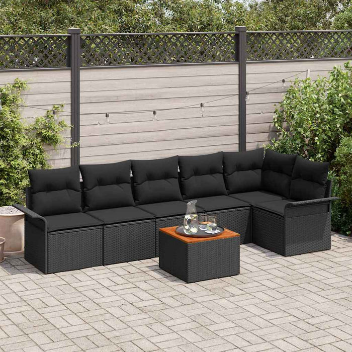Set de canapele pentru grădină 7 pcs Negru 55 x 55 x 37 cm - WALTI WALTI