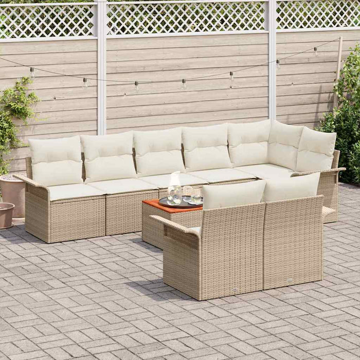 Set de canapele pentru grădină cu pernă 9 pcs Bej și crem - WALTI WALTI