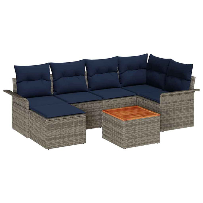 Set de canapele pentru grădină 7 pcs Gri și albastru marin - WALTI WALTI