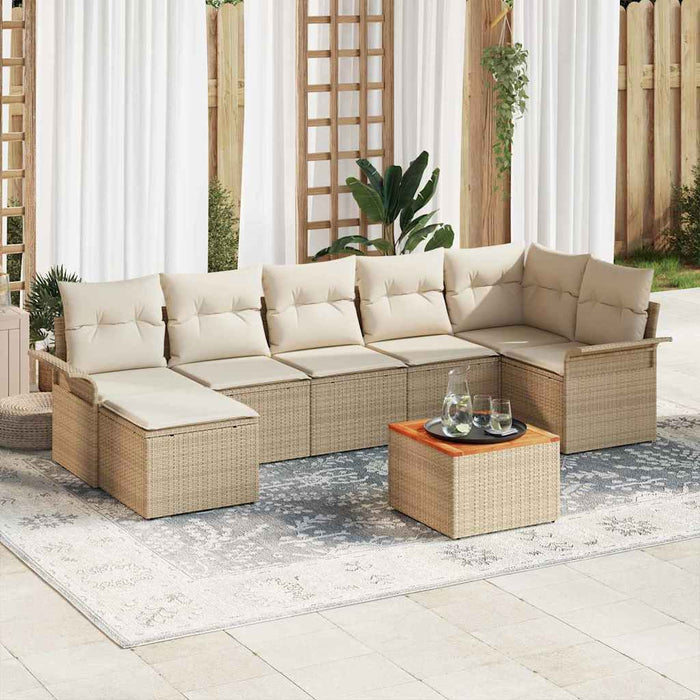 Set de canapele pentru grădină cu pernă 8 pcs Bej, crem - WALTI WALTI