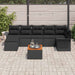 Set de canapele pentru grădină cu pernă 8 pcs Negru - WALTI WALTI