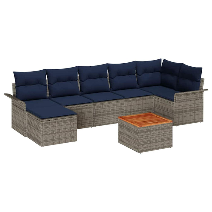 Set de canapele pentru grădină 8 pcs Gri și albastru marin - WALTI WALTI