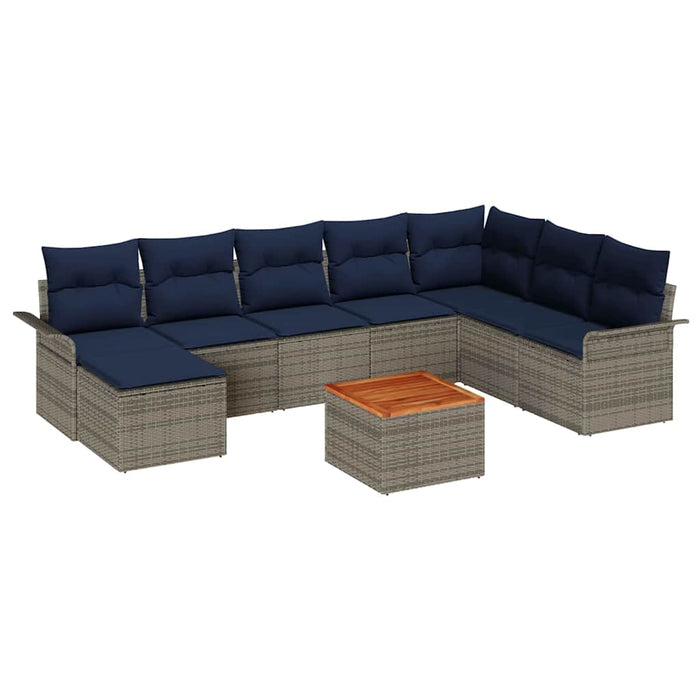 Set de canapele pentru grădină 9 pcs Gri și albastru marin - WALTI WALTI
