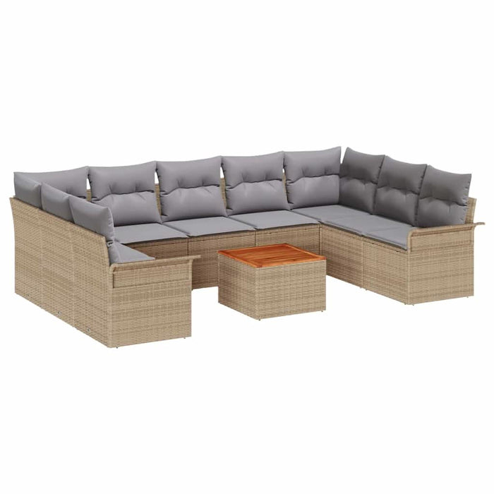 Set de canapele pentru grădină cu pernă 10 pcs Bej, Gri deschis - WALTI WALTI