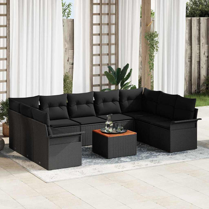 Set de canapele pentru grădină 10 pcs Negru 55 x 55 x 37 cm - WALTI WALTI