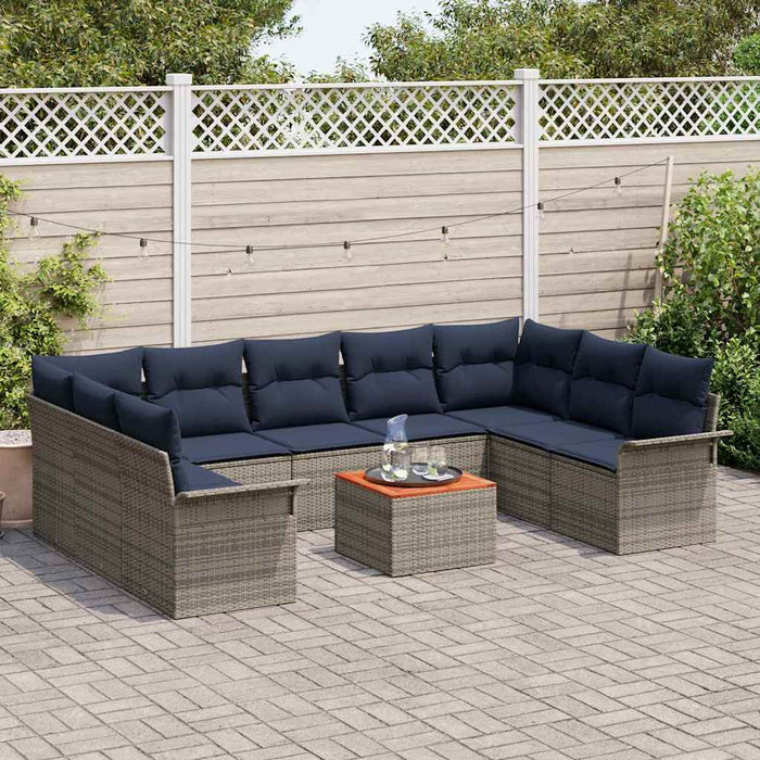 Set de canapele pentru grădină 10 pcs Gri și albastru marin - WALTI WALTI
