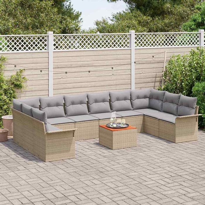 Set de canapele pentru grădină cu pernă 11 pcs Bej, Gri deschis - WALTI WALTI