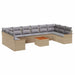 Set de canapele pentru grădină cu pernă 11 pcs Bej, Gri deschis - WALTI WALTI
