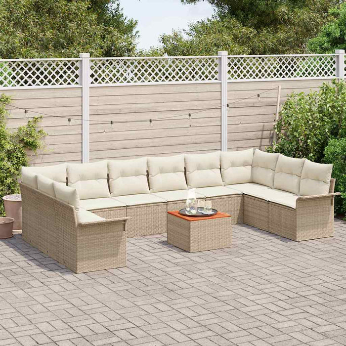Set de canapele pentru grădină 11 pcs Bej și crem poliratan - WALTI WALTI