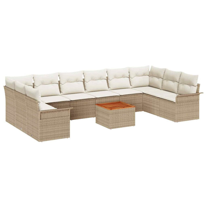 Set de canapele pentru grădină 11 pcs Bej și crem poliratan - WALTI WALTI