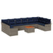 Set de canapele pentru grădină 11 pcs Gri și albastru marin - WALTI WALTI