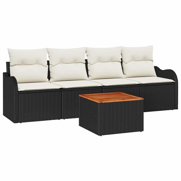 Set de canapele pentru grădină cu pernă 5 pcs Negru, Crem - WALTI WALTI