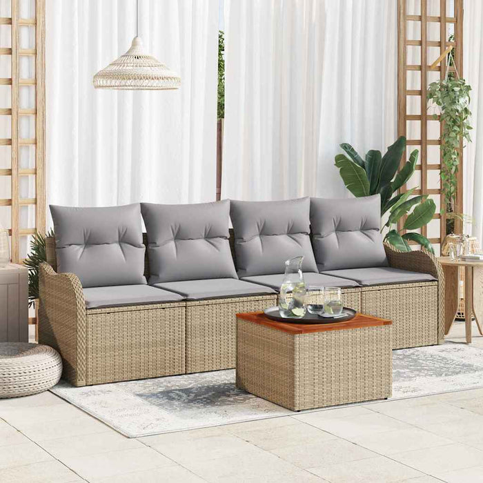 Set de canapele pentru grădină 5 pcs Beige și gri deschis - WALTI WALTI