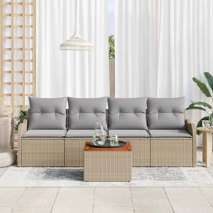 Set de canapele pentru grădină 5 pcs Beige și gri deschis - WALTI WALTI