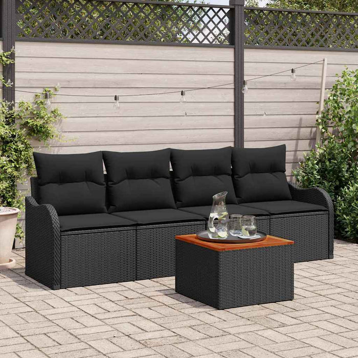 Set de canapele pentru grădină 5 pcs Negru 55 x 55 x 37 cm - WALTI WALTI