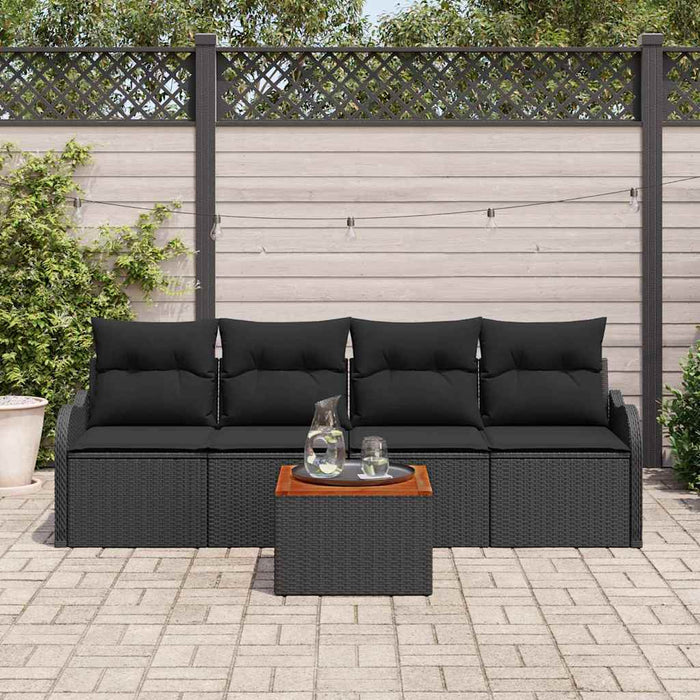 Set de canapele pentru grădină 5 pcs Negru 55 x 55 x 37 cm - WALTI WALTI