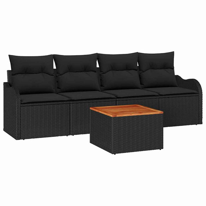 Set de canapele pentru grădină 5 pcs Negru 55 x 55 x 37 cm - WALTI WALTI