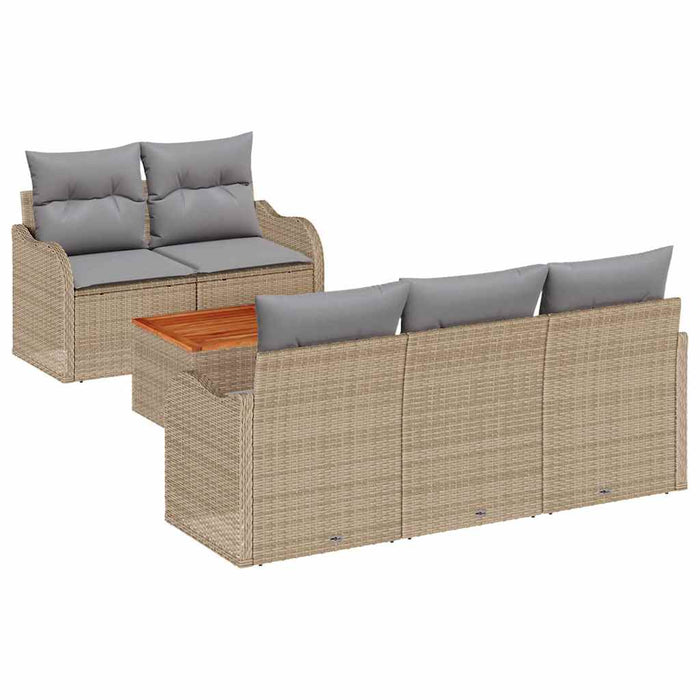 Set de canapele pentru grădină cu pernă 6 pcs Bej, Gri deschis - WALTI WALTI