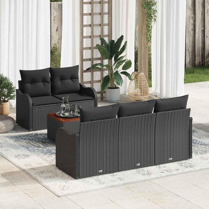 Set de canapele pentru grădină 6 pcs Negru 55 x 55 x 37 cm - WALTI WALTI