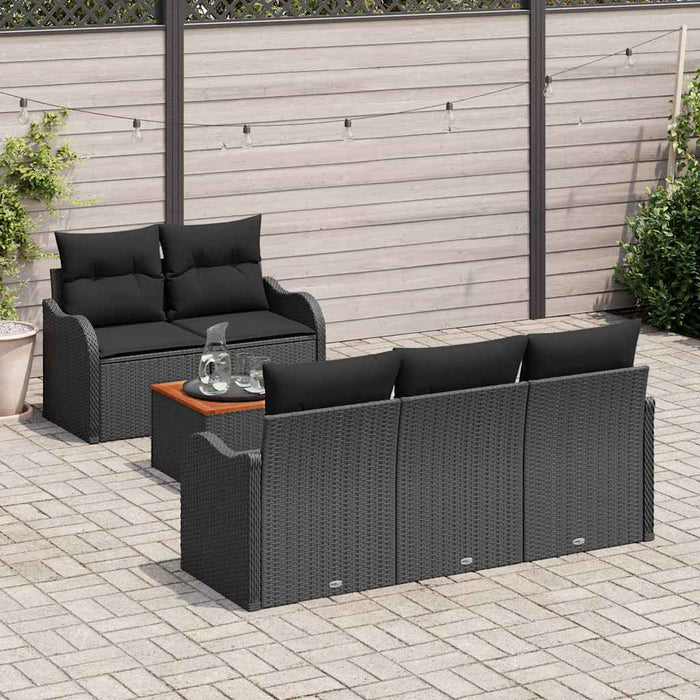 Set de canapele pentru grădină 6 pcs Negru 55 x 55 x 37 cm - WALTI WALTI