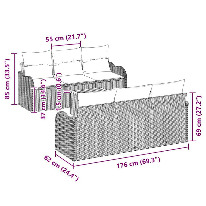 Set de canapele pentru grădină 7 pcs Bej, gri deschis - WALTI WALTI