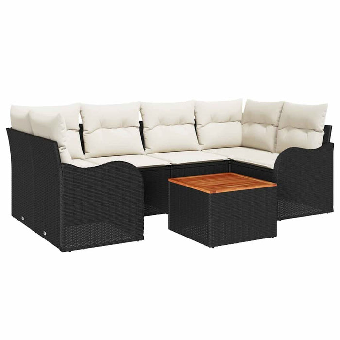 Set de canapele pentru grădină 7 pcs Negru, alb - WALTI WALTI