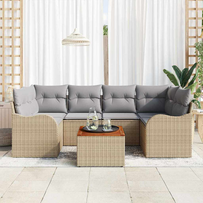 Set de canapele pentru grădină 7 pcs Bej, gri deschis - WALTI WALTI