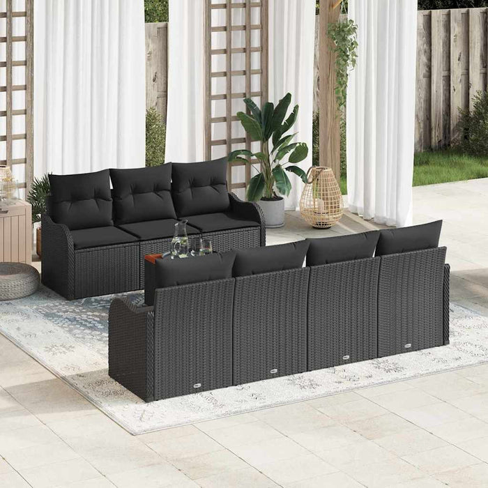 Set de canapele pentru grădină 8 pcs Negru - WALTI WALTI