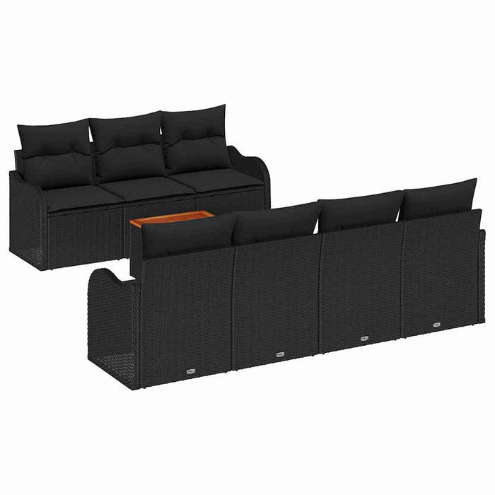 Set de canapele pentru grădină 8 pcs Negru - WALTI WALTI