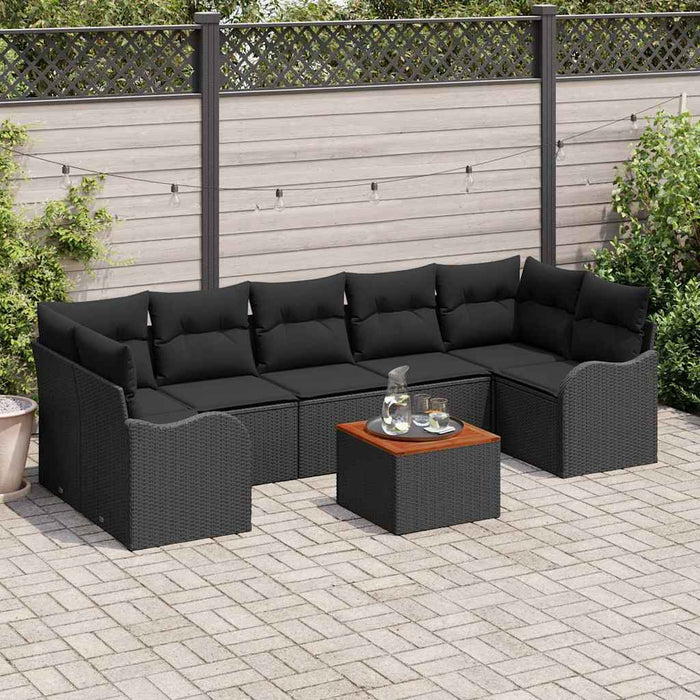 Set de canapele pentru grădină 8 pcs Negru - WALTI WALTI