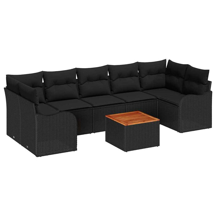Set de canapele pentru grădină 8 pcs Negru - WALTI WALTI