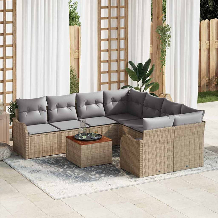 Set de canapele pentru grădină 9 pcs Bej, gri deschis - WALTI WALTI